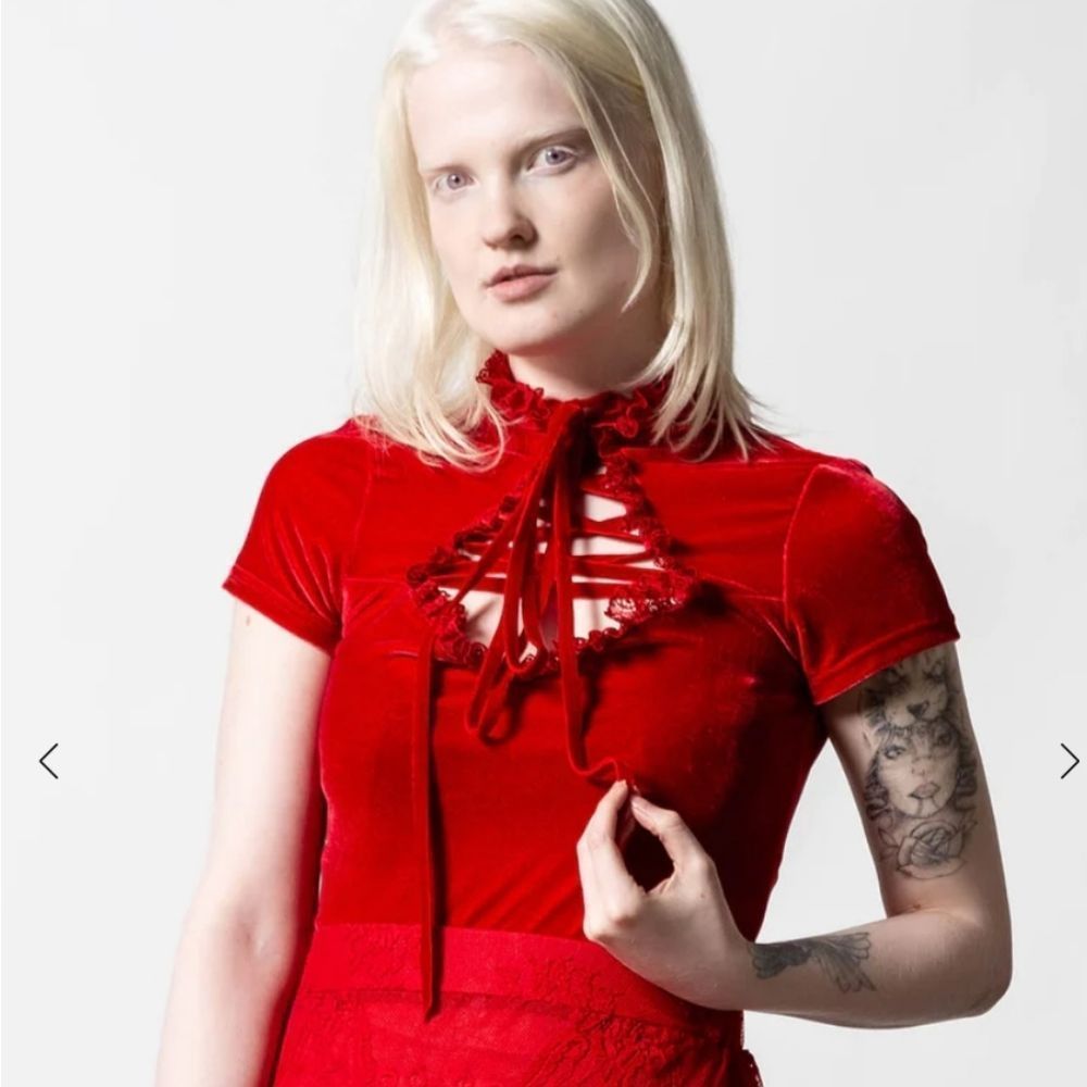 KILLSTAR MALADY LACE-UP TOP Size S